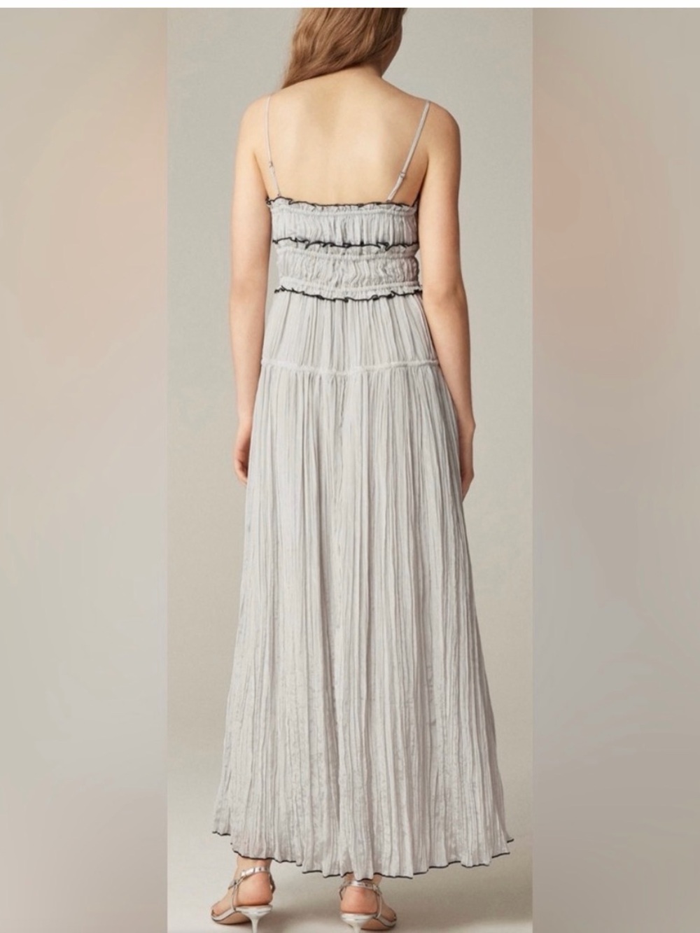NWT J Crew Crinkle Ruffle Trim Dress - Picture 5 of 11